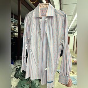 English Laundry Blue and Pink Plaid Shirt